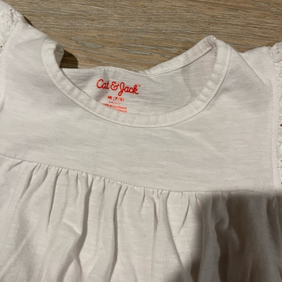 CAT & JACK white top & short sleeve black tank top size medium 7/8 girls - Picture 4 of 6